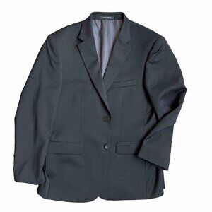 KENNETH COLE Jacket AWEARNESS BLACK SLIM FIT 42 Short Flat FRONT WOOL SPANDEX‎